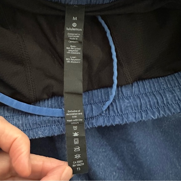 Lululemon Pace Breaker Lined Shorts Men's Medium M Blue 9" Inseam Workout Sports - Picture 6 of 8